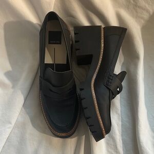 Dolce Vita Black Lug Sole Penny Loafers
